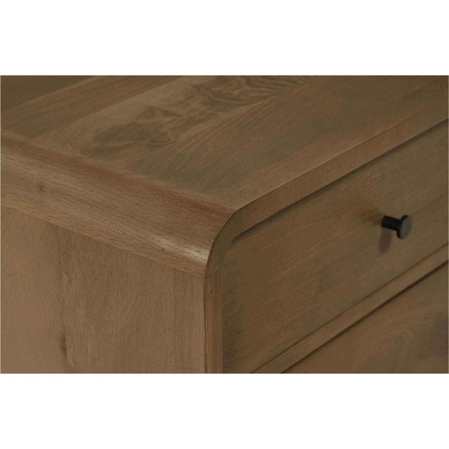 003 SI-2368264 | Closeup | Riley Nightstand by Moe's Home Collection in brown. Made from oak, oak veneer in a transitional style.
