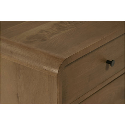 Riley Nightstand by Moe's Home Collection in brown. Made from oak, oak veneer in a transitional style.