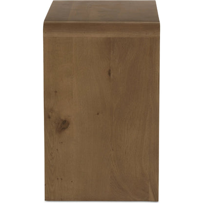 Riley Nightstand by Moe's Home Collection in brown. Made from oak, oak veneer in a transitional style.