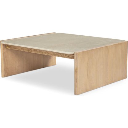 Lane Coffee Table by Moe's Home Collection in natural. Made from oak, bottichino marble in a transitional style.