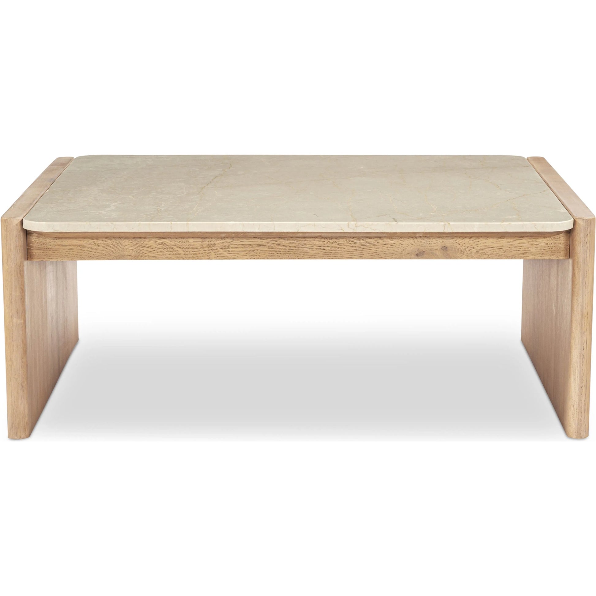 Lane Coffee Table by Moe's Home Collection in natural. Made from oak, bottichino marble in a transitional style.