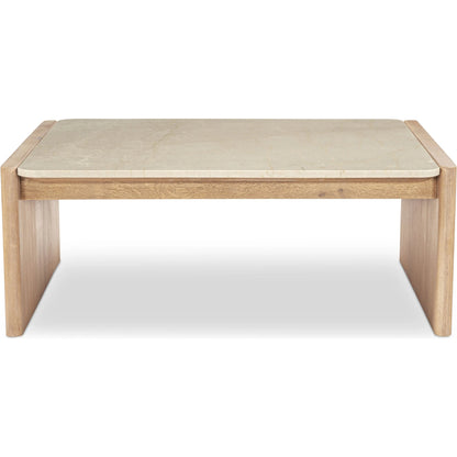 Lane Coffee Table by Moe's Home Collection in natural. Made from oak, bottichino marble in a transitional style.