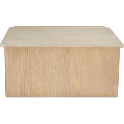 Lane Coffee Table by Moe's Home Collection in natural. Made from oak, bottichino marble in a transitional style.