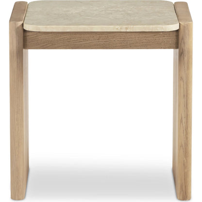 Lane Side Table by Moe's Home Collection in natural. Made from oak, bottichino marble in a unique style.