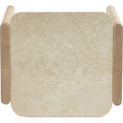 Lane Side Table by Moe's Home Collection in natural. Made from oak, bottichino marble in a unique style.