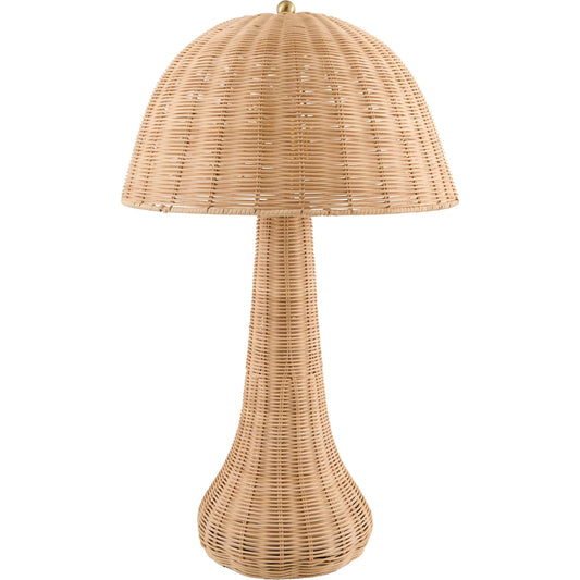 Ripa Accent Table Lamp by Livabliss in wheat and painted, electroplated. Made from rattan, iron in a unique style.