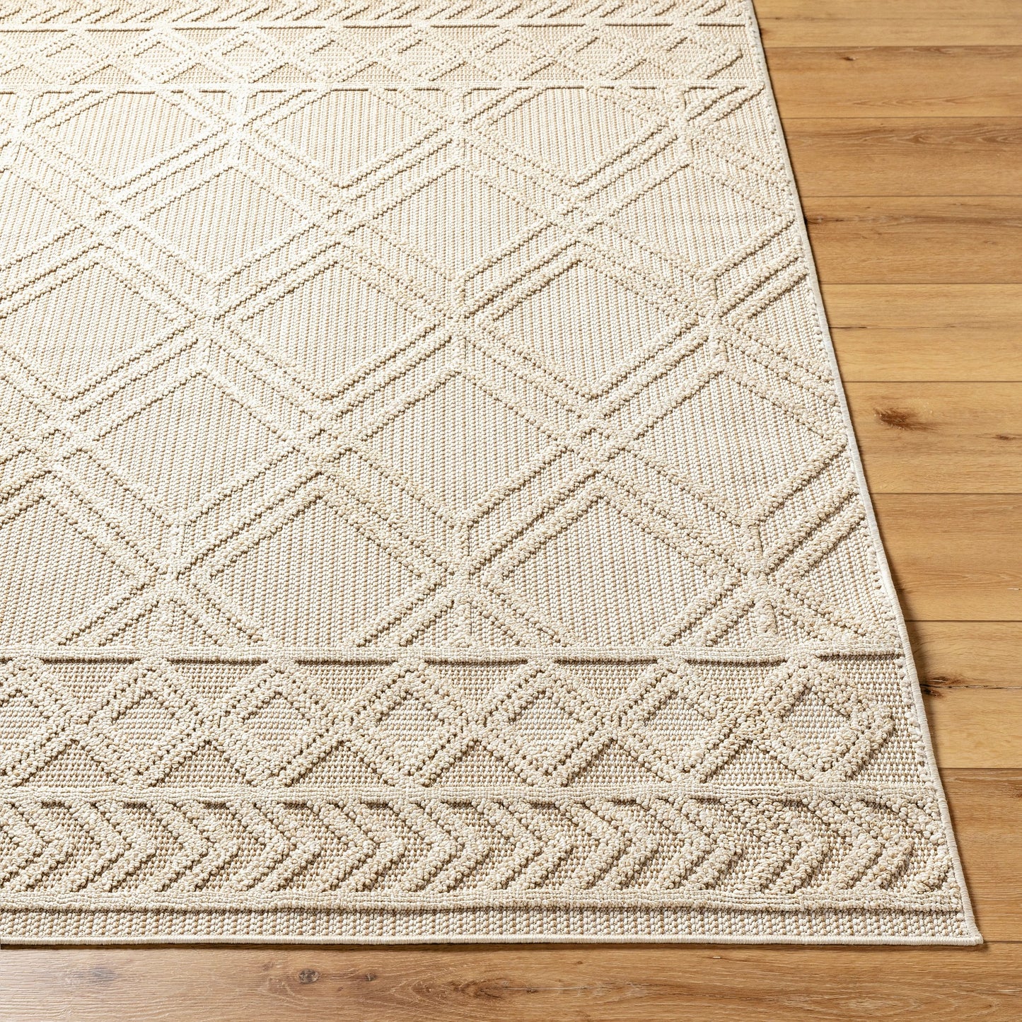 003 SI-1948922,SI-1948923 | Closeup | Rockport Rug - 32954 by Livabliss in ivory, tan. Made from 100% polypropylene in a unique style.