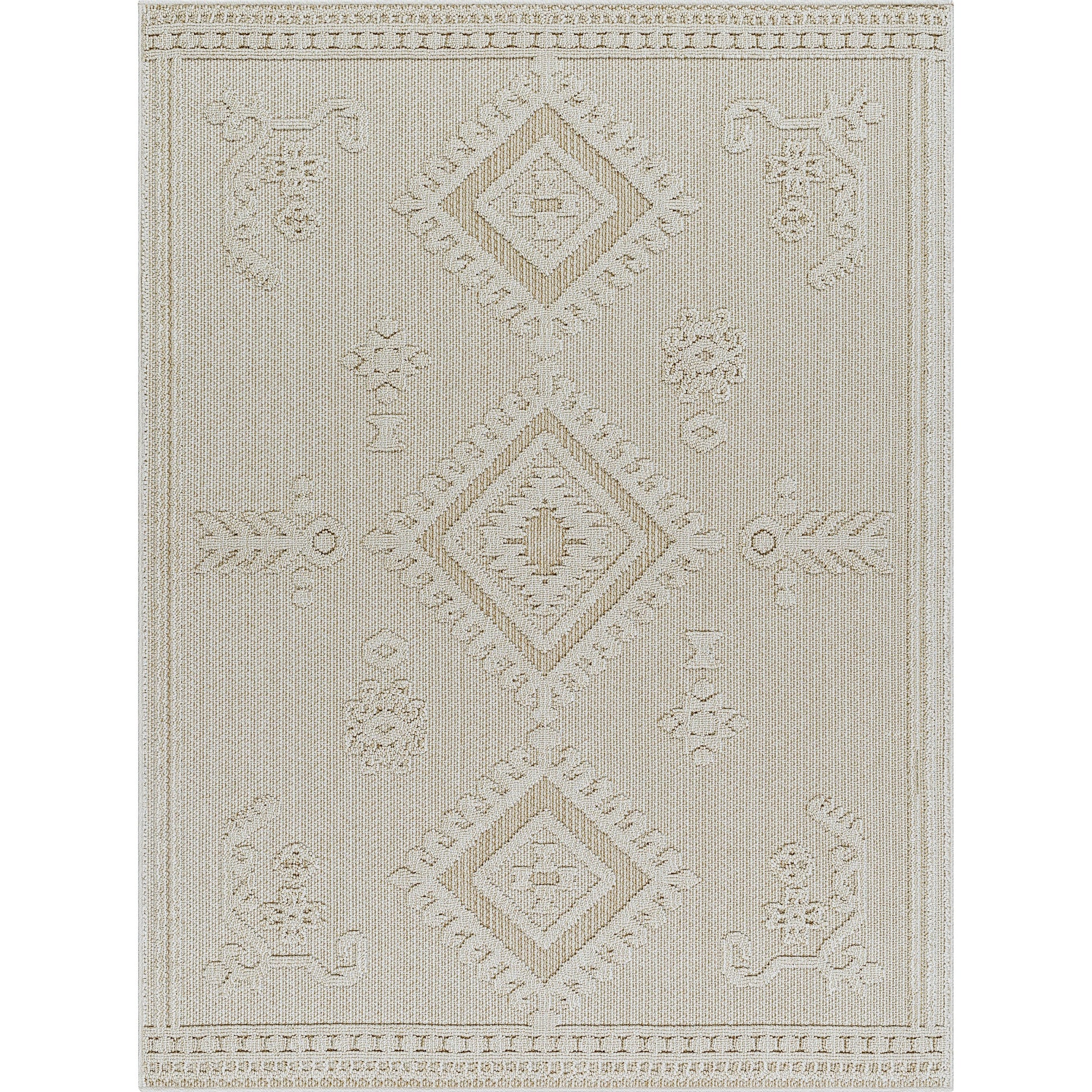 Rockport Machine Woven Rug by Livabliss in ivory, tan. Made from 100% polypropylene in a modern style.