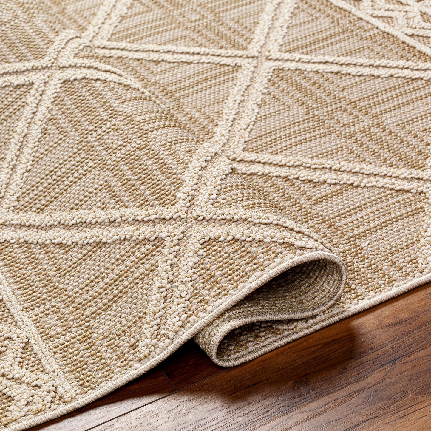 005 SI-1948944,SI-1948945,SI-1948946,SI-1948947 | Closeup | Rockport Rug - 32957 by Livabliss in ivory, tan. Made from 100% polypropylene in a unique style.