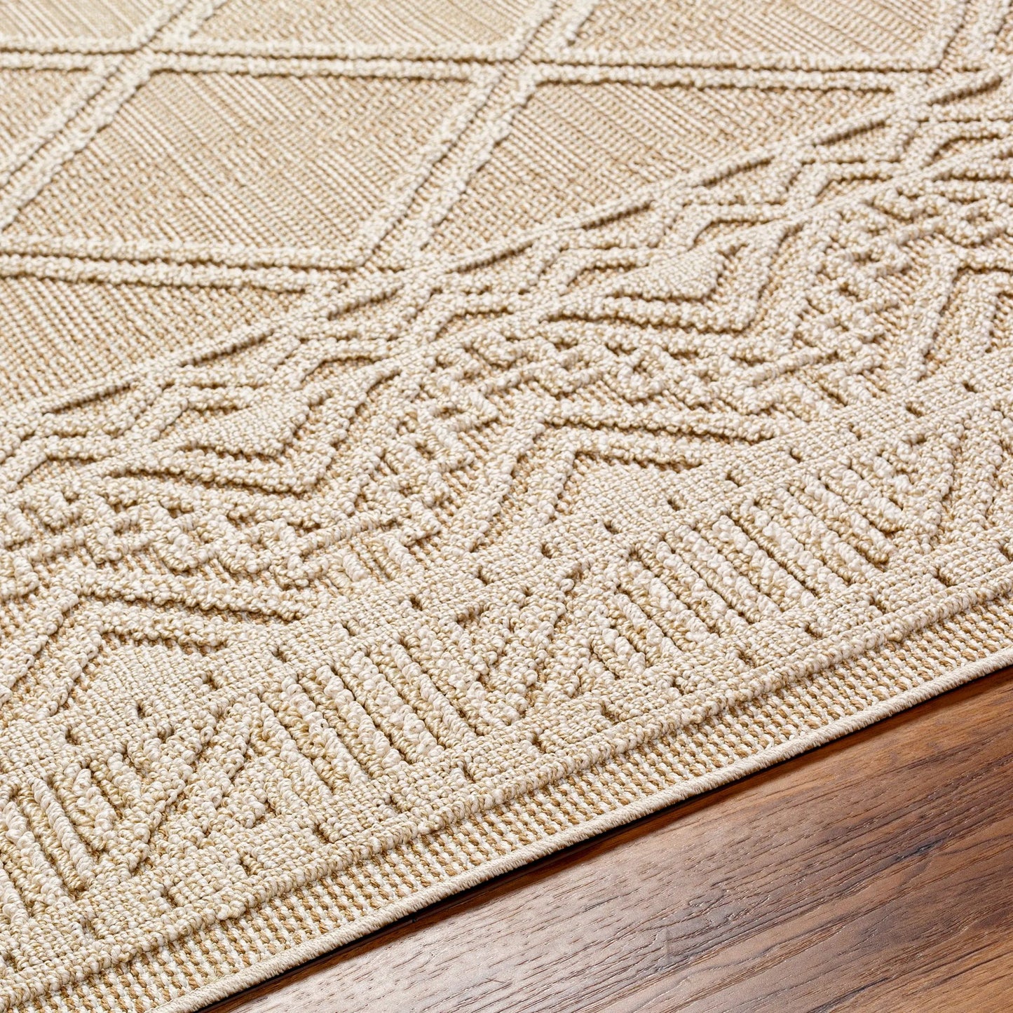 006 SI-1948944,SI-1948945,SI-1948946,SI-1948947 | Closeup | Rockport Rug - 32957 by Livabliss in ivory, tan. Made from 100% polypropylene in a unique style.