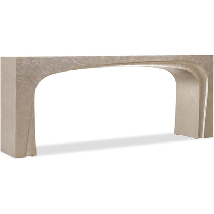 Westwood Console Table by Hooker Furniture in venetian dawn silver-leaf. Made from wood in a transitional style.