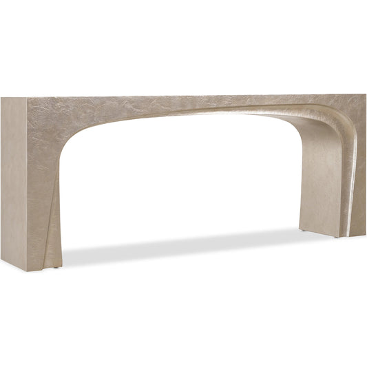 Westwood Console Table by Hooker Furniture in venetian dawn silver-leaf. Made from wood in a unique style.