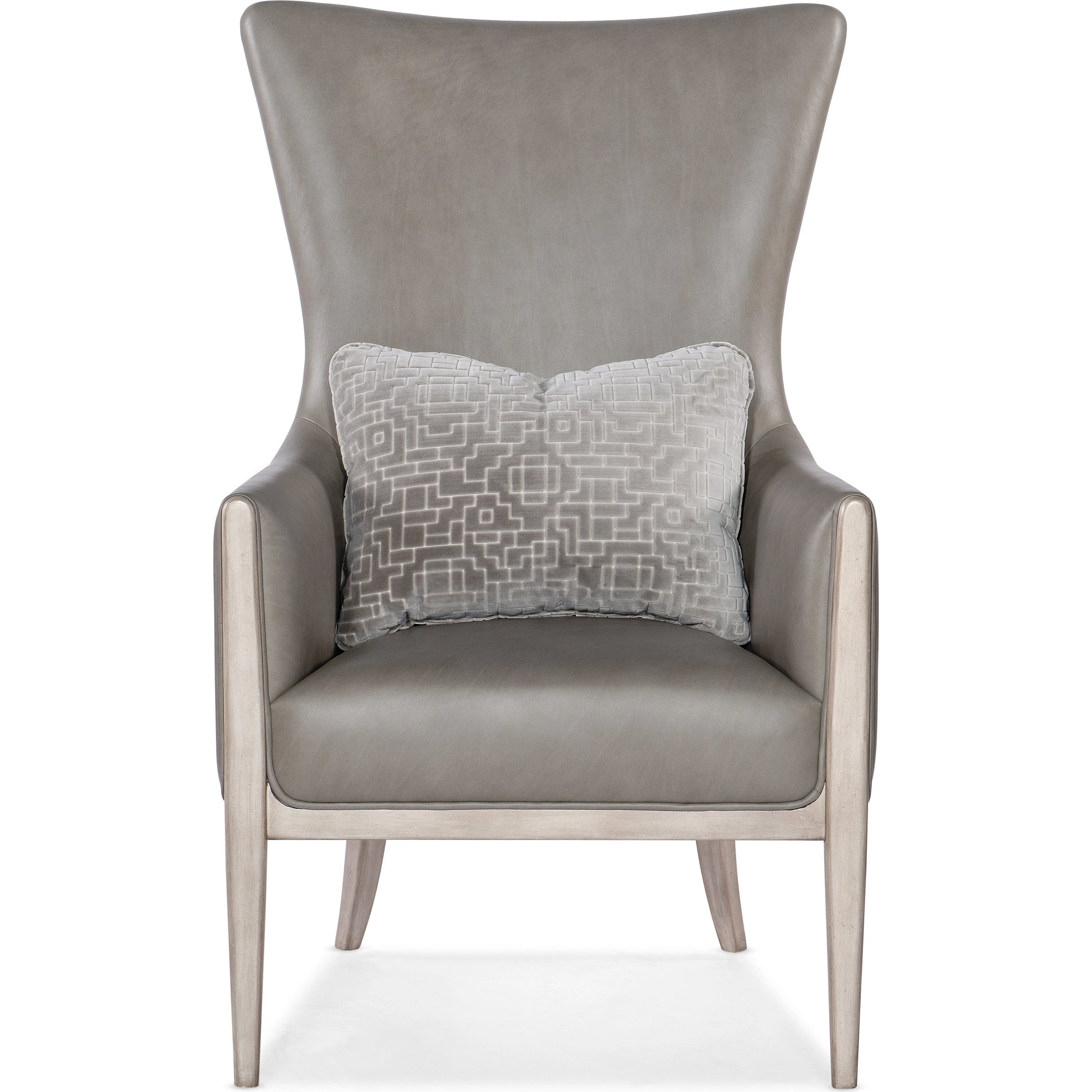 Kyndall Club Chair by Hooker Furniture in light wood. Made from leather, fabric, (semi-aniline top grain) in a modern style.