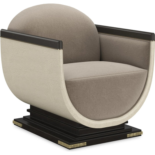 001 SI-2250501 | Primary Silo | Helena Chair by Caracole in ivory craze, charred bark, brushed gold paint, brushed gold. Made from asian hardwood in a unique style.