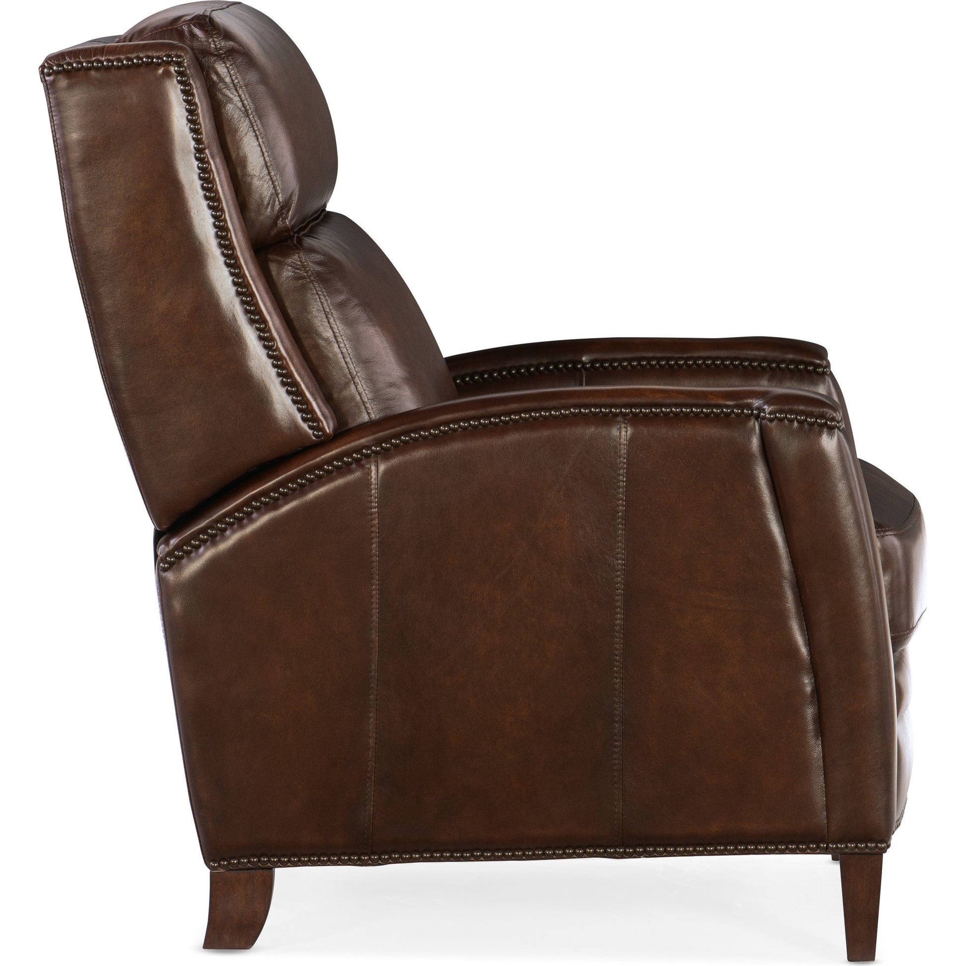 Declan Recliner by Hooker Furniture in brindisi trinita. Made from leather in a traditional style.
