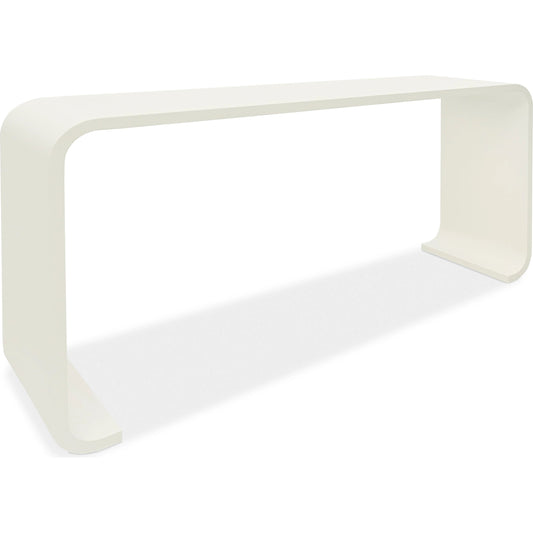 Serenity Kai Console Table by Hooker Furniture in sand dollar. Made from wood, raffia in a modern style.