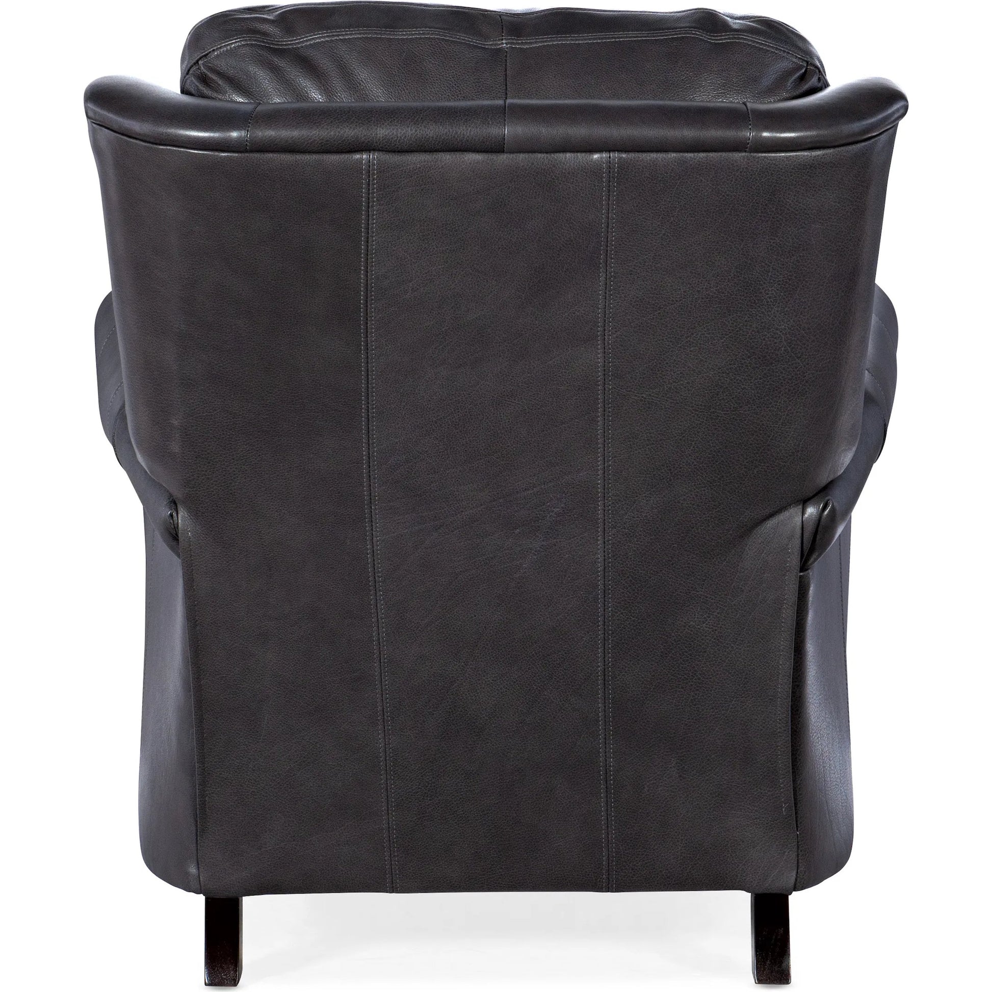 Richardson High Leg Reclining Lounger by Bradington-Young by Hooker Furniture in charcoal and plantation. Made from leather in a unique style.