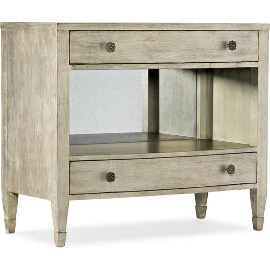 Gemme Nightstand by Hooker Furniture in jewel. Made from oak veneers, glass in a cottage & farmhouse style.