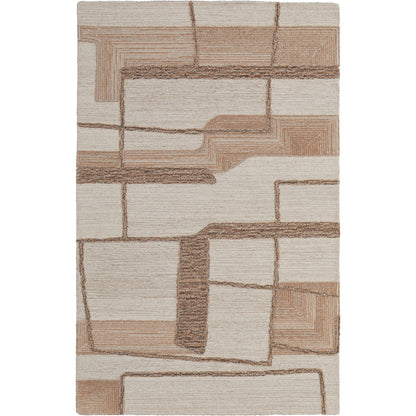Pollock Geometric Rug - 8954F by Feizy in ivory, brown, tan. Made from wool, nylon in a unique style.