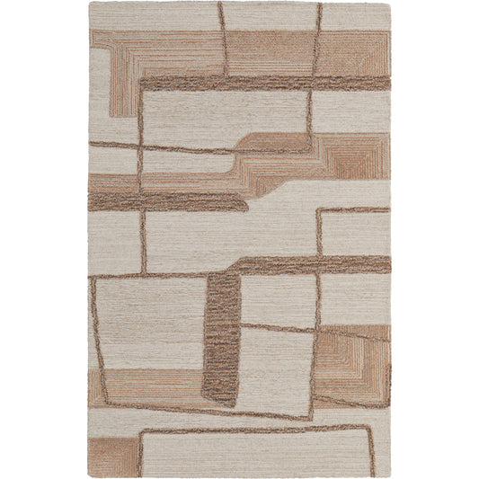 Pollock Geometric Rug - 8954F by Feizy in ivory, brown, tan. Made from wool, nylon in a unique style.