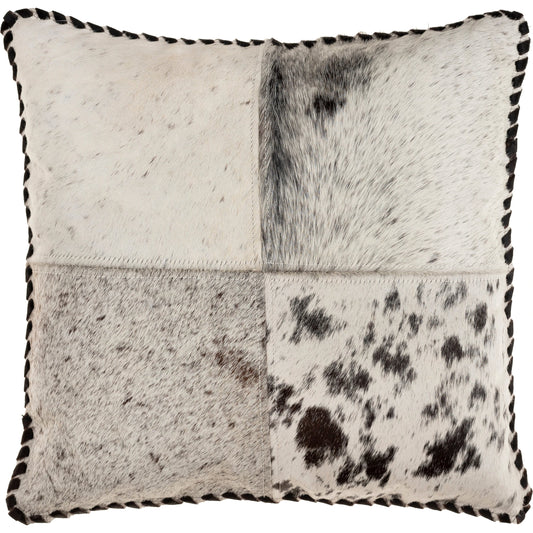 Ranger Pillow - 35938 by Surya in charcoal, cream. Made from 100% hair on hide, 100% microsuede in a unique style.