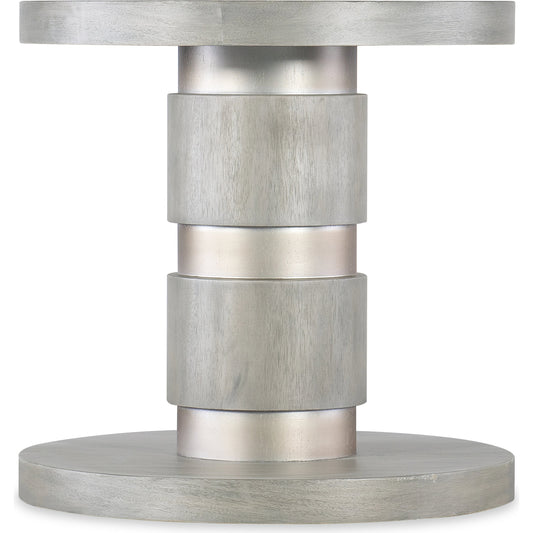 Melange Guilded Accent Table by Hooker Furniture in gray, silver leaf. Made from figured primavera veneers in a modern style.