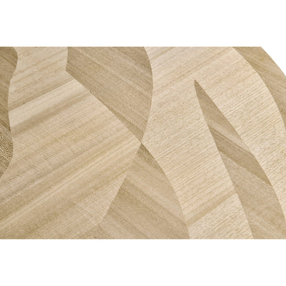 Tidepool Round Dining Table by Jonathan Charles in beige and natural dyed koto. Made from koto veneer in a modern style.