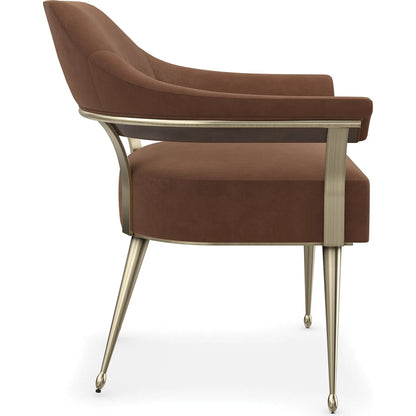 Louisette by Caracole in chestnut and galway burl. Made from metal in a modern style.