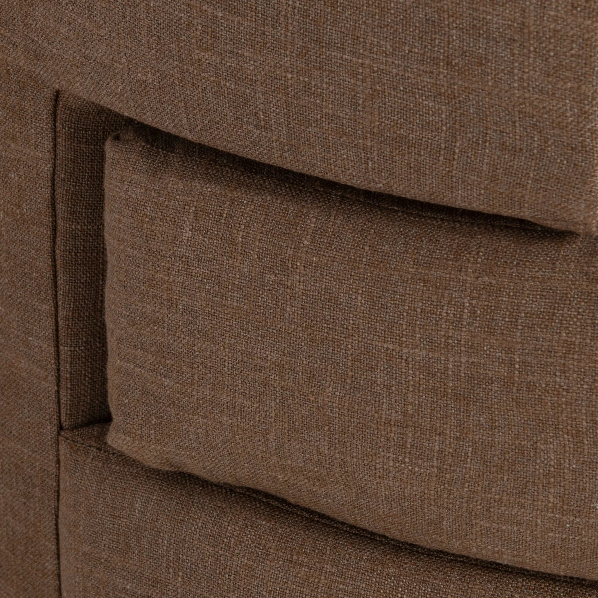 Colby Fabric Swivel Chair by Bernhardt in brown. Made from polyfoam core, virgin polyester fibers, waterfowl feathers, waterfowl down in a transitional style.