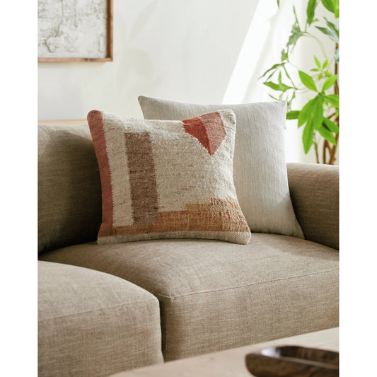 Rory Accent Pillow - 487416 by Surya in ash, off-white, camel, khaki, clay, prairie dust, tan. Made from wool, jute, cotton in a modern style.