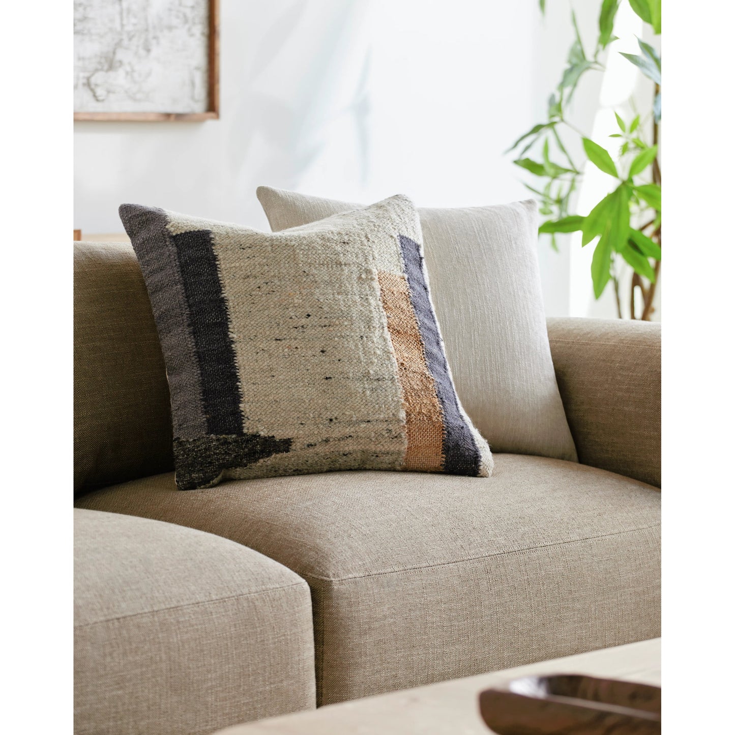 002 SI-2163394,SI-2163395,SI-2163396,SI-2163397,SI-2163398,SI-2163399 | Lifestyle | Rory Accent Pillow - 487421 by Surya in ivory, charcoal, mustard, slate gray. Made from wool, jute, cotton in a modern style.