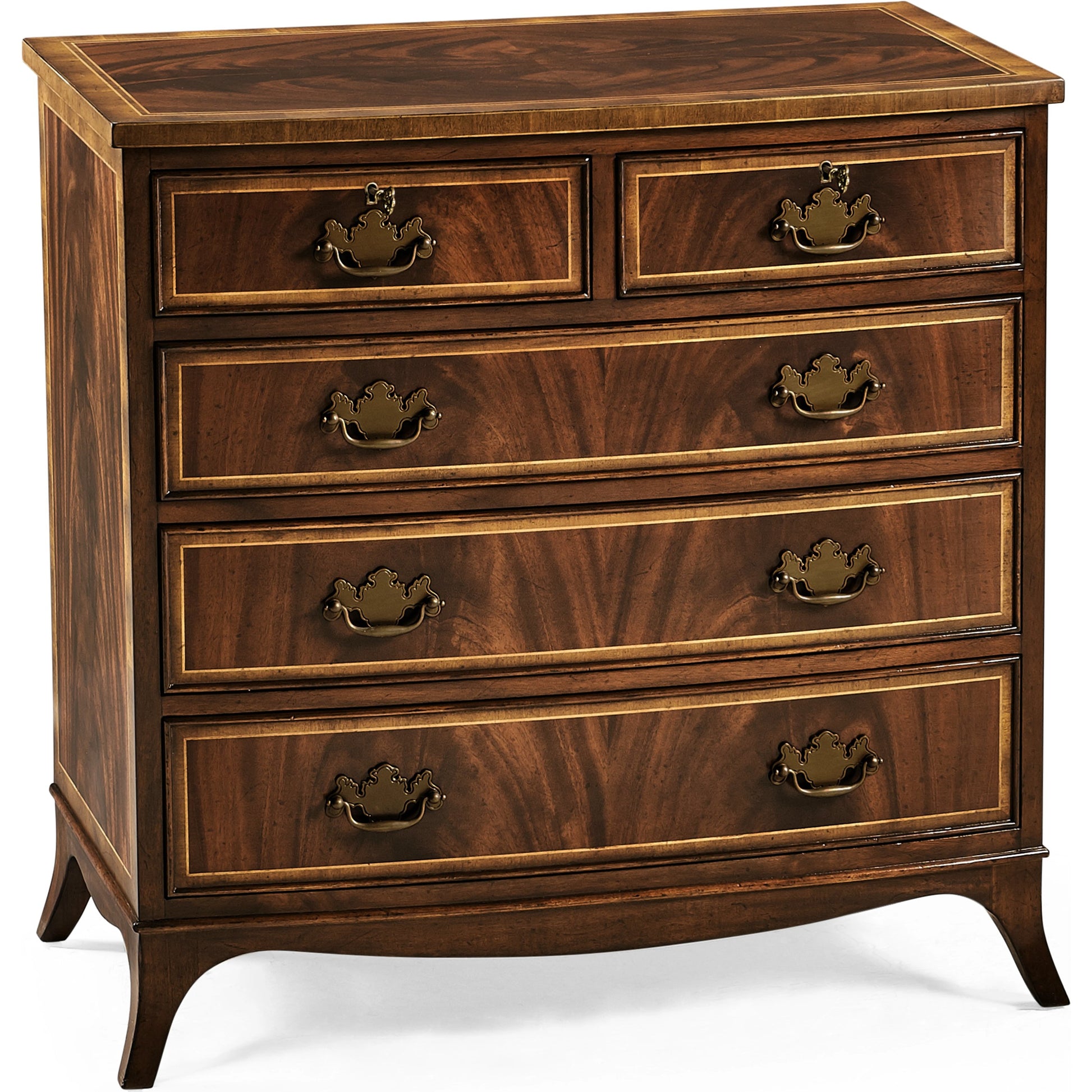 Buckingham Mahogany Bedside Chest of Drawers by Jonathan Charles in brown and medium antique mahogany. Made from mahogany in a traditional style.