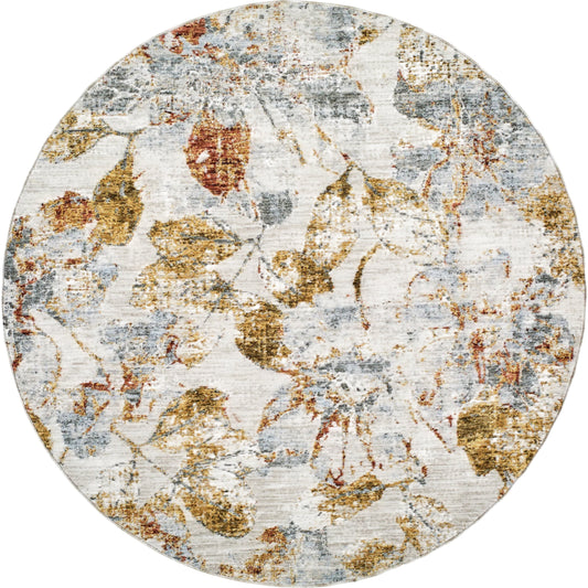 Roseanne RSE-2300 Rug by Livabliss in light gray, medium gray, mustard, light blue, deep teal, rust. Made from face: 65% polyester, 35% polyester, warp: 100% cotton in a unique style.