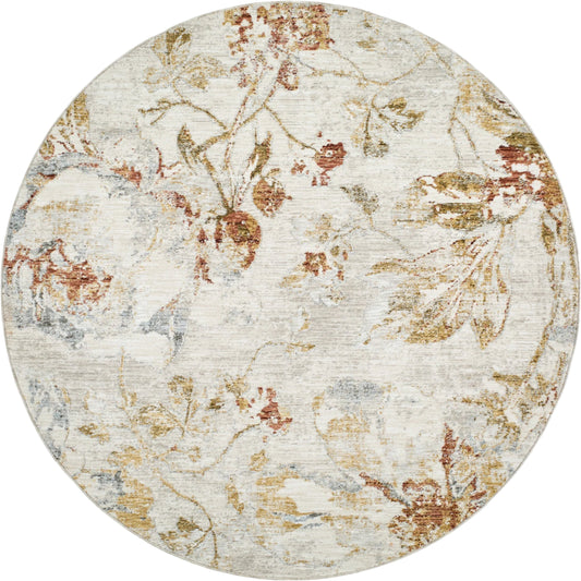 Roseanne RSE-2302 Rug by Livabliss in light gray, medium gray, mustard, medium brown, light blue, rust. Made from face: 65% polyester, 35% polyester, warp: 100% cotton in a unique style.
