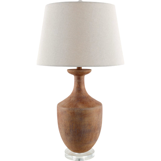 Rustleaf Accent Table Lamp by Livabliss in translucent, painted. Made from resin, crystal, linen, polyester in a modern style.