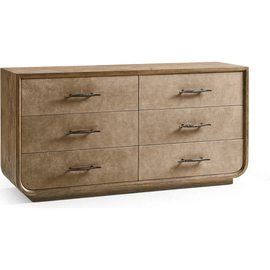 Stone Ridge Dresser by Jonathan Charles in tully light acacia. Made from acacia veneer in a transitional style.