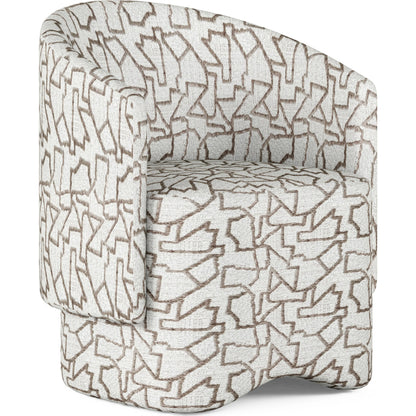 Portico Barrel Chair by A.R.T. Furniture in sienna. Made from parawood solids, foam, fabric in a modern style.