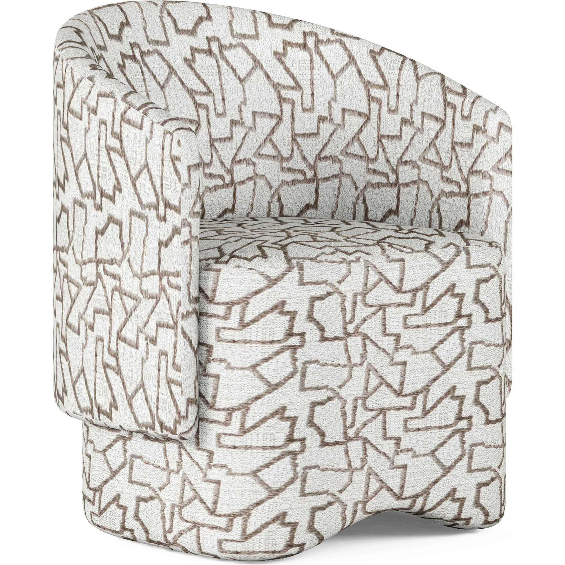 Portico Barrel Chair by A.R.T. Furniture in sienna. Made from parawood solids, foam, fabric in a modern style.