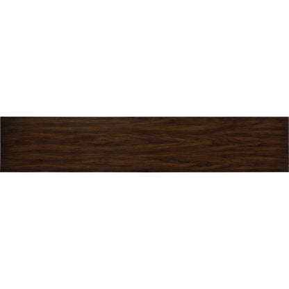 Connelly Hall Console by Hooker Furniture in cathedral black walnut, gold. Made from cathedral black walnut veneer, metal in a eclectic & global style.