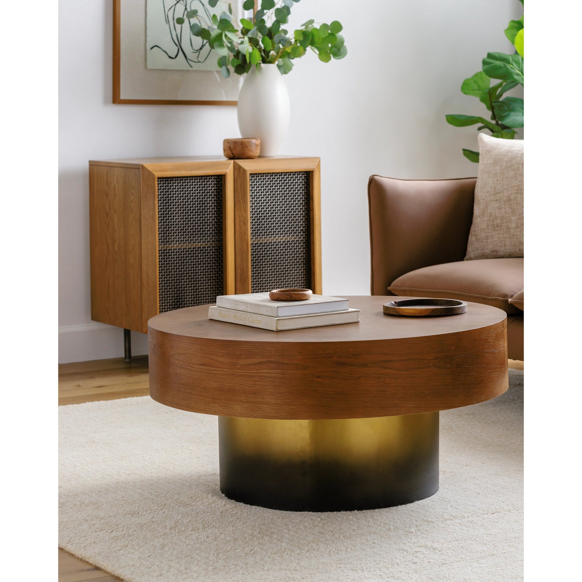 Russula Coffee Table - 530056 by Surya. Made from oak, iron in a modern style.