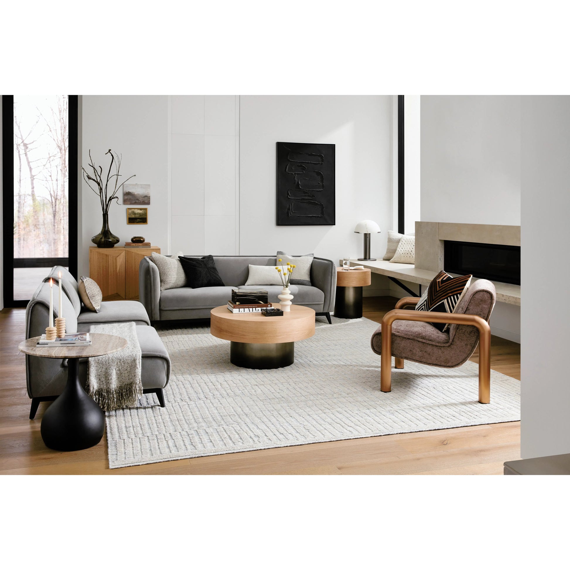 Russula Coffee Table - 530056 by Surya. Made from oak, iron in a modern style.