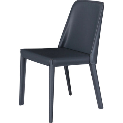 Rosy Dining Chair (Set of 2) by Surya in dark blue and hand finished. Made from upholstery: pvc, base: metal, fill: 100% polyurethane foam in a modern style.