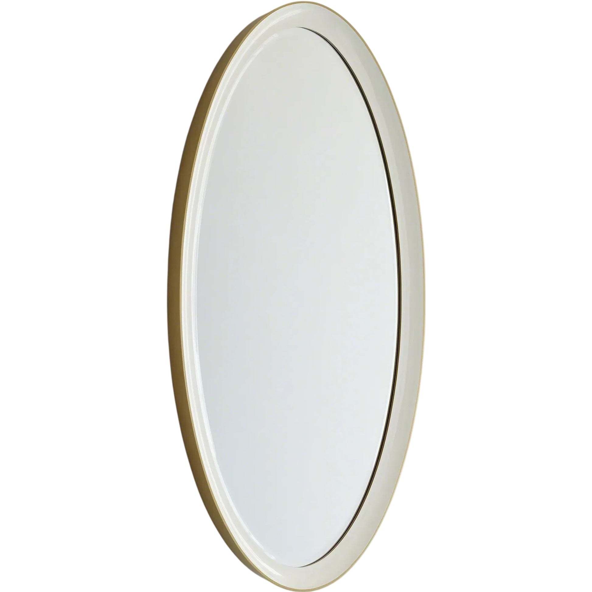 Orbis Mirror by Global Views in pure white high-gloss lacquer. Made from unique in a modern style.