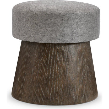 Linea Round Bench by Bernhardt. Made from white oak veneers, fabric in a transitional style.