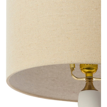 Rita - 32543 by Livabliss in glazedplated. Made from shade (outside): linen, shade (inside): polyester, body: ceramic, finial: metal, harp: iron in a modern style.