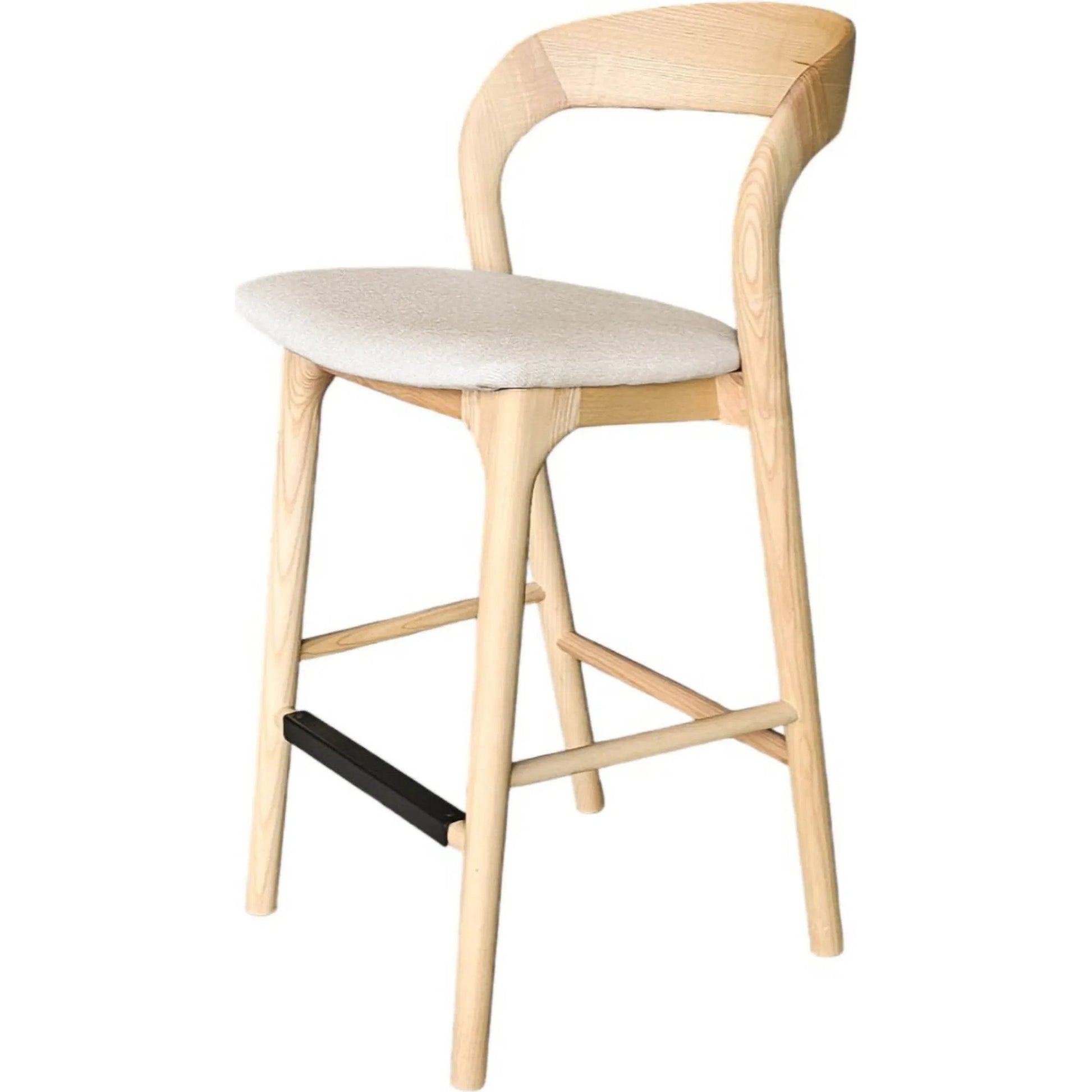 Rotondo Counter Stool by LH Imports. Made from ash wood, polyester, foam, metal in a transitional style.