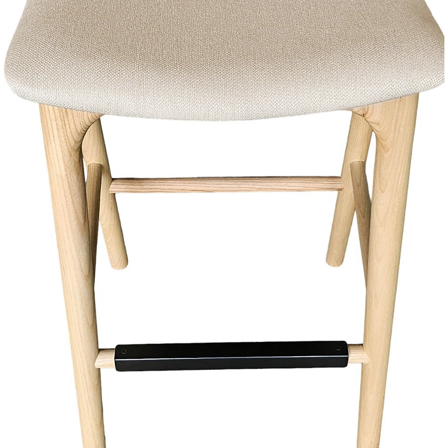 017 SI-2325231 | Closeup | Rotondo Counter Stool by LH Imports. Made from ash wood, polyester, foam, metal in a transitional style.
