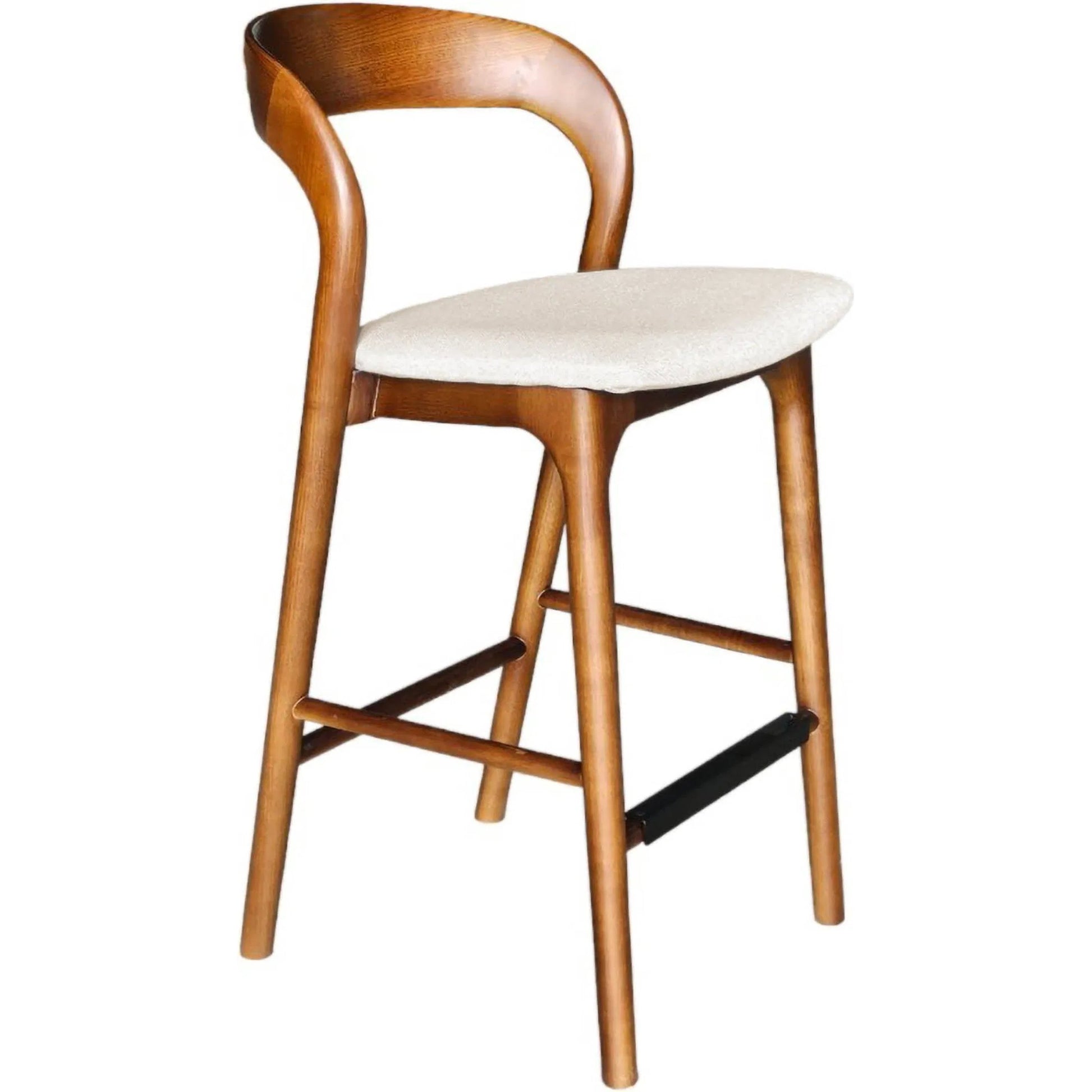 Rotondo Counter Stool by LH Imports. Made from ash wood, polyester, foam, metal in a transitional style.