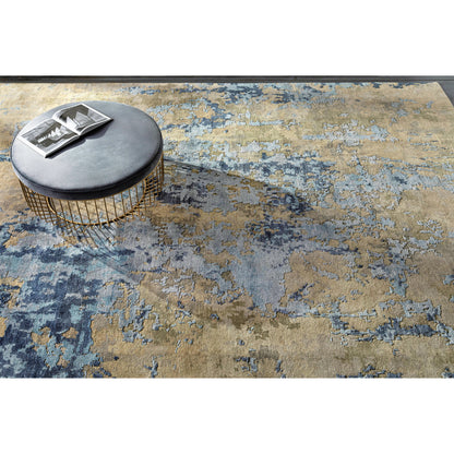 Arte Rug - 23024 by Surya in navy, denim, pale blue, sage, tan, medium gray. Made from 60% wool, 40% viscose in a unique style.