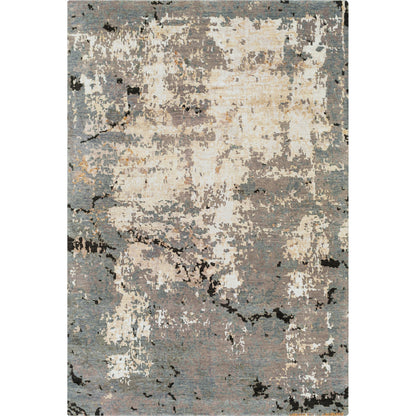 Arte Rug - 29615 by Surya in denim, black, saffron, beige, light beige, light gray. Made from 63% wool, 37% viscose in a unique style.